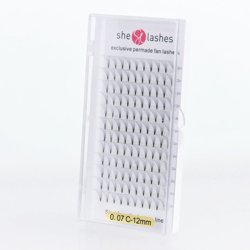 Rzęsy exclusive permade fan lashes 6D, gotowe kępki, 0,07, skręt C